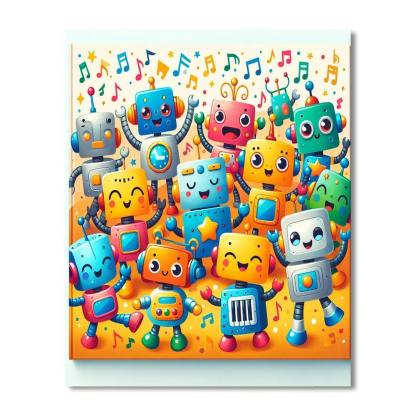 Dancing Robots Paint By Number