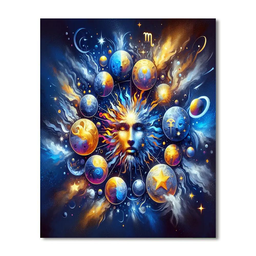 Cosmic Zodiac Signs Paint By Numbers Art