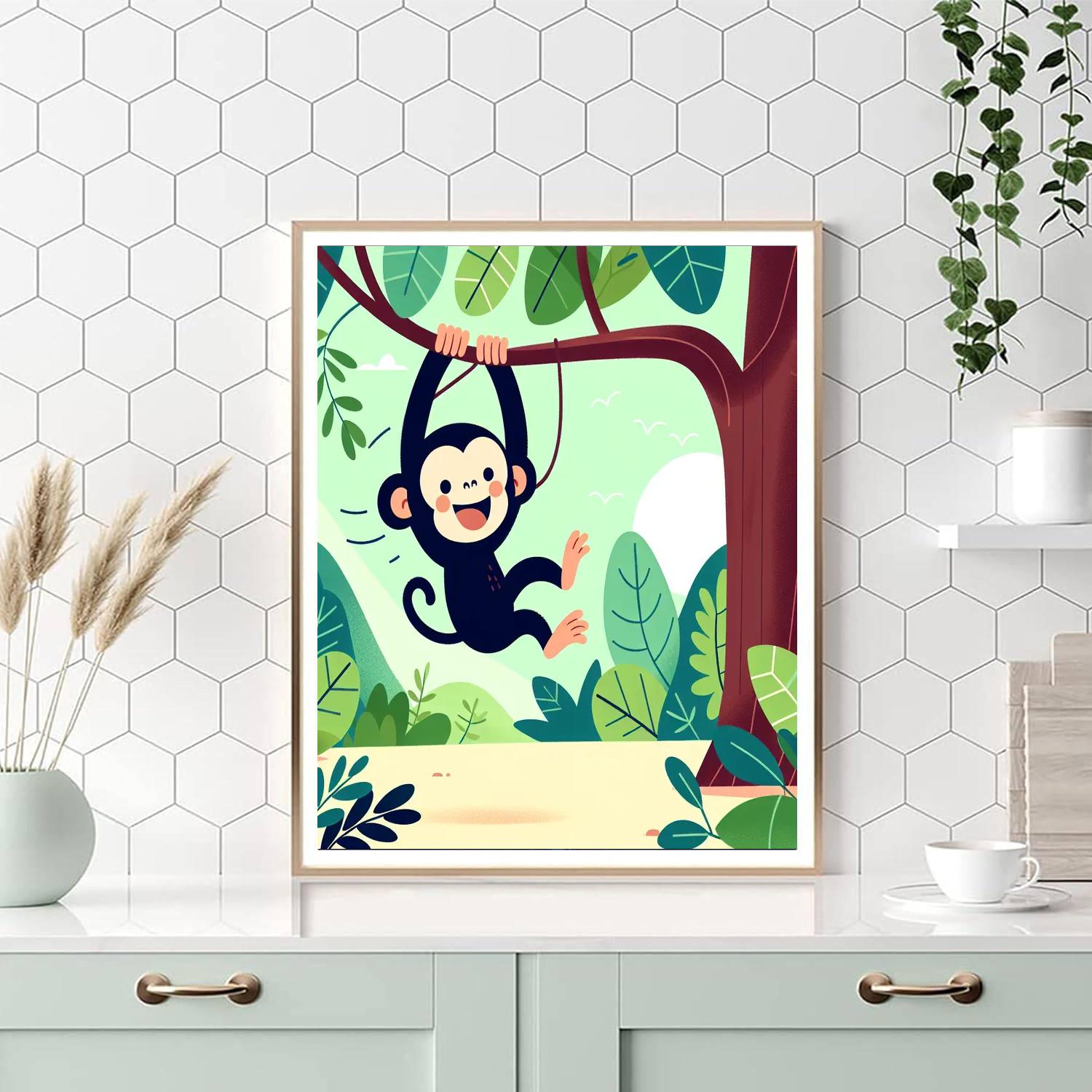 Cheerful Chimpanzees Numbered Painting Kits