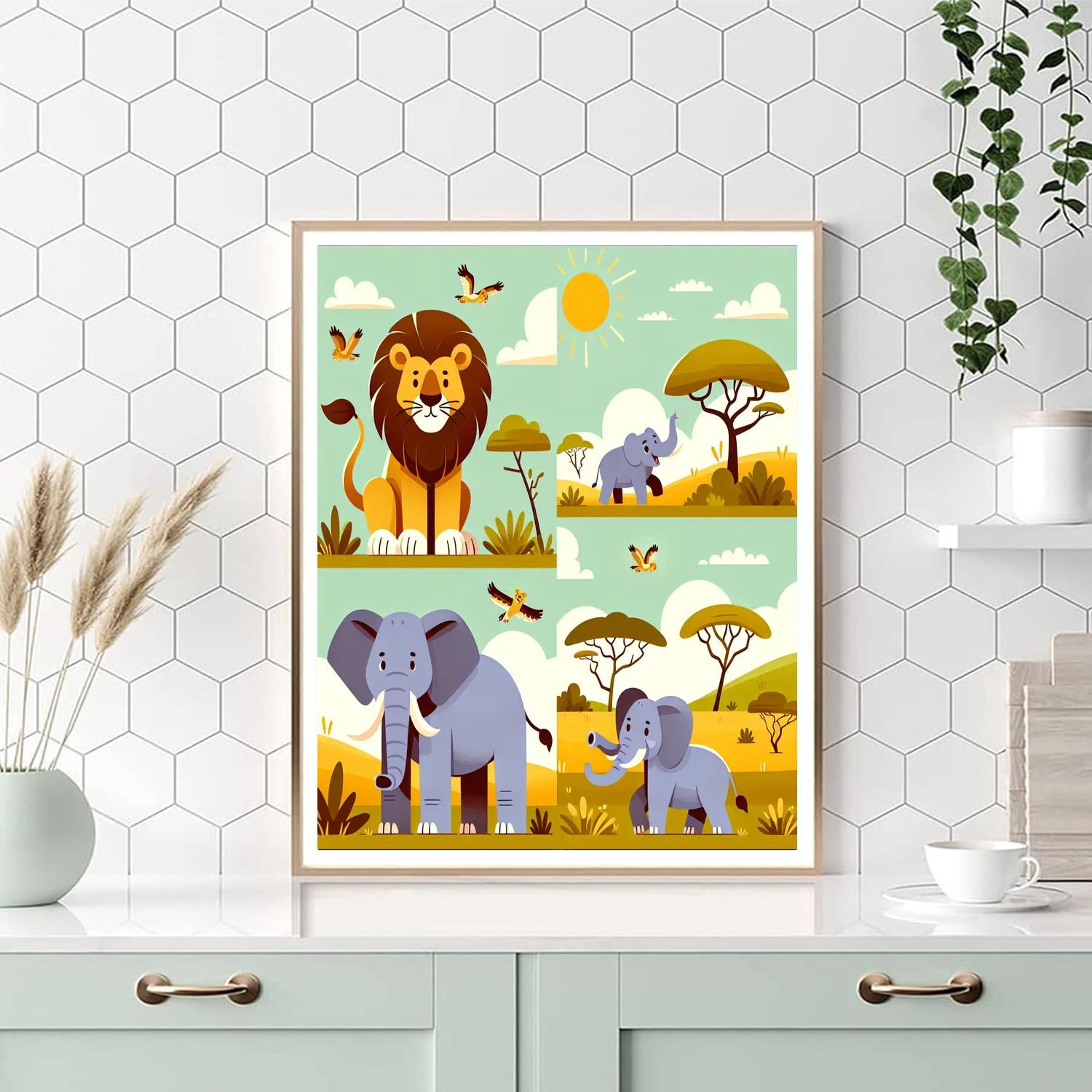 Sunlit Safari Soiree Paint By Numbers Art
