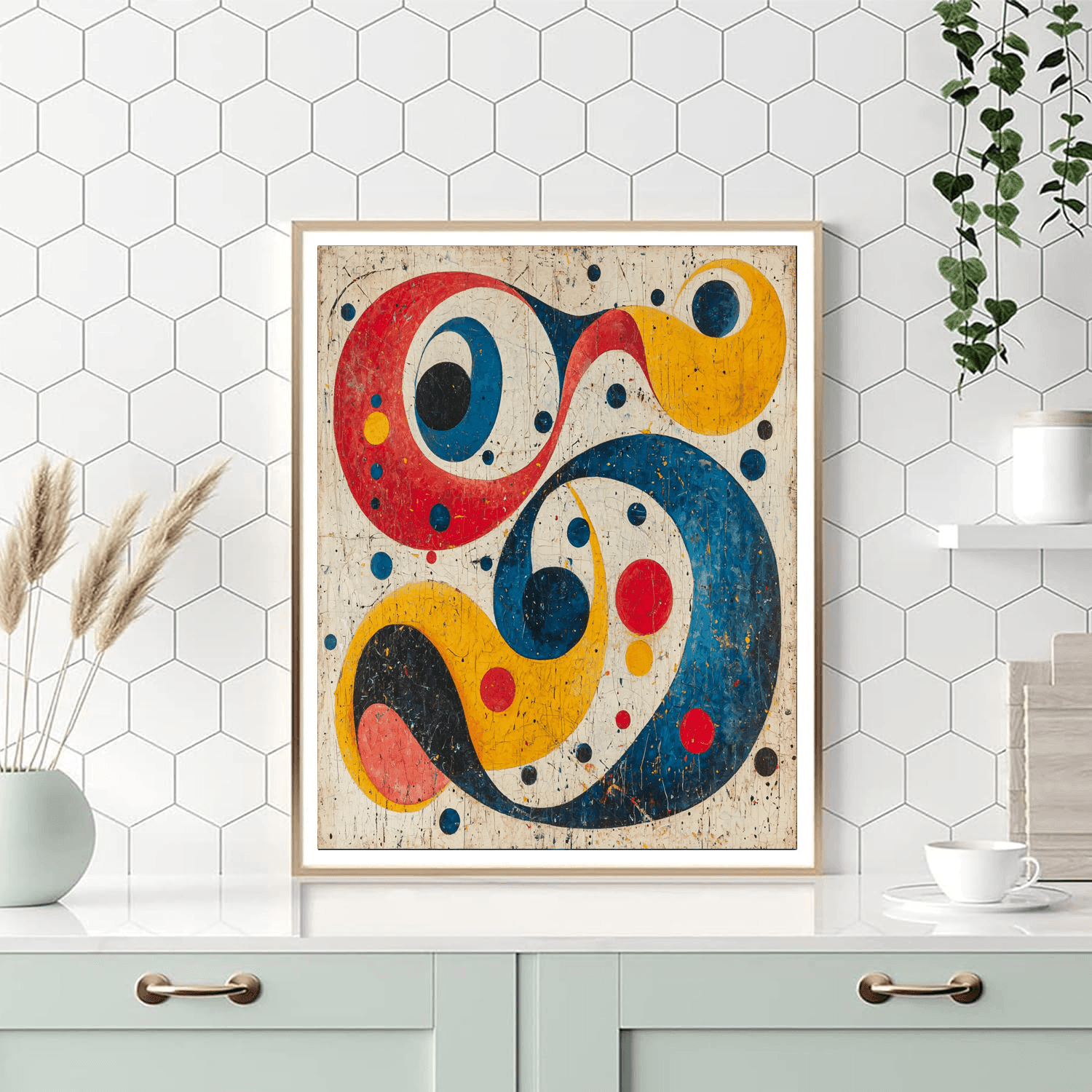 Joan Miró Inspired Whimsical Whirl  Paint By Numbers Art