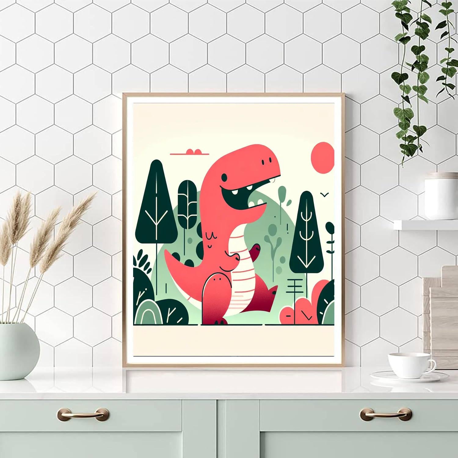 Cheery Dino Number Painting