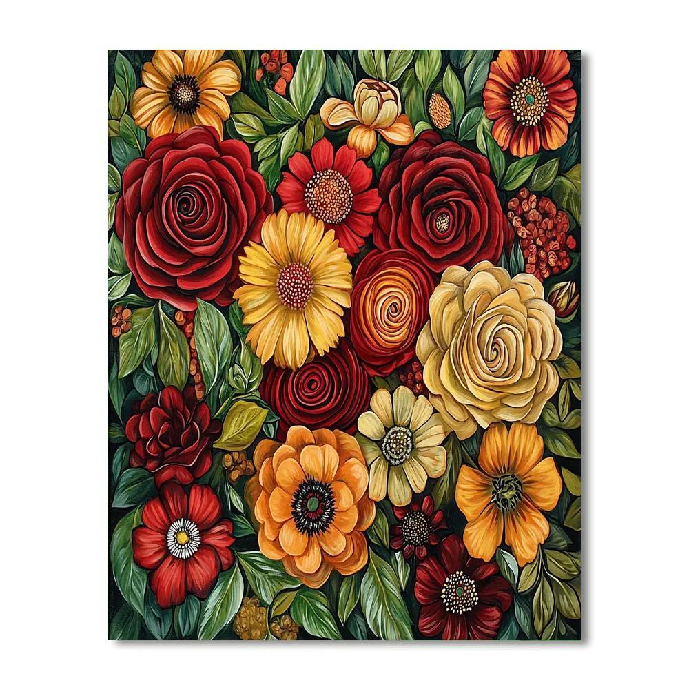 Frida Kahlo Inspired Heartfelt Blossoms  Painting Number Kit