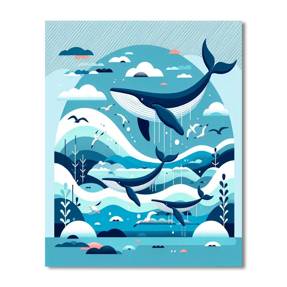 Wondrous Whale Migration Numbered Painting Kits