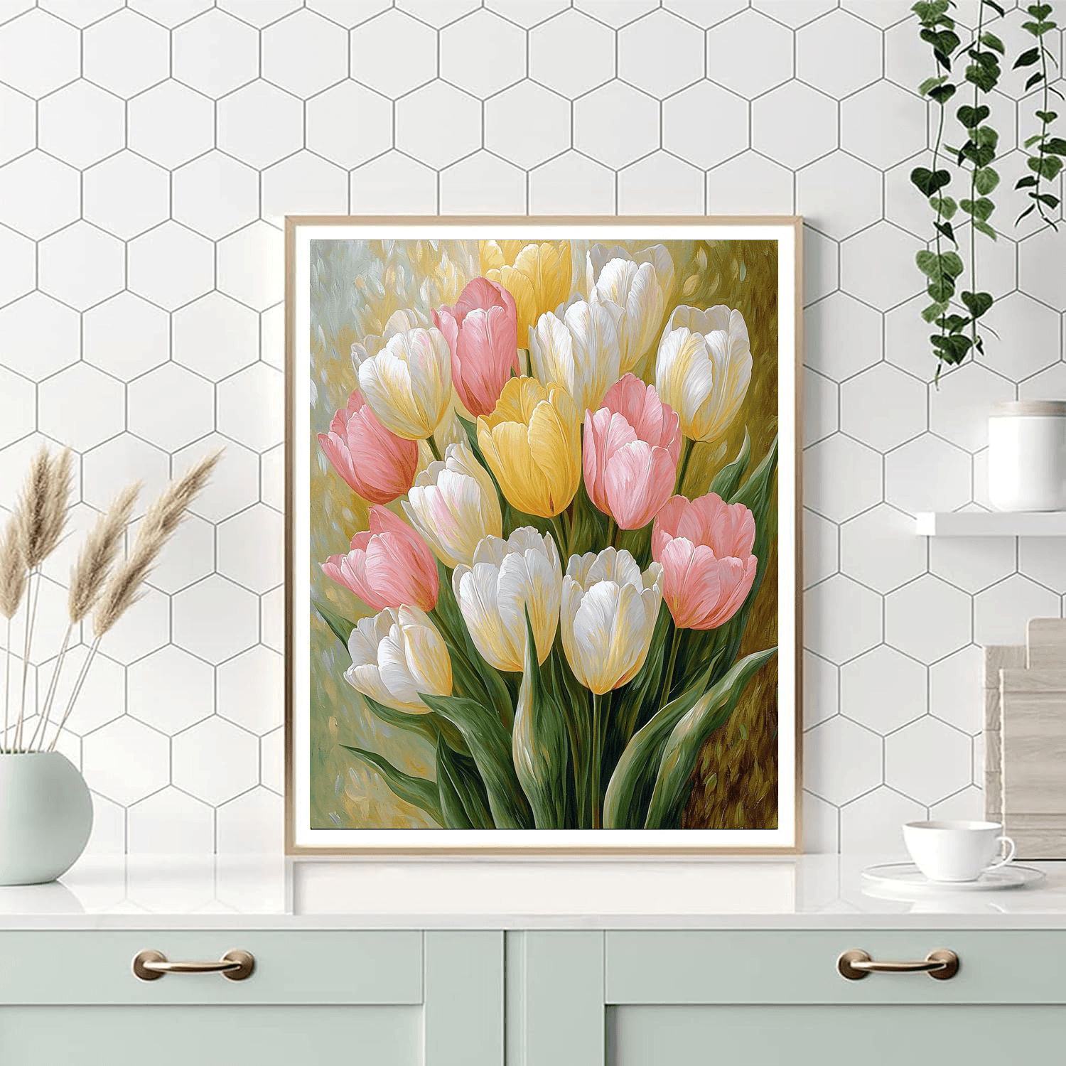 Renoir Inspired Timeless Tulips  DIY Paint By Numbers