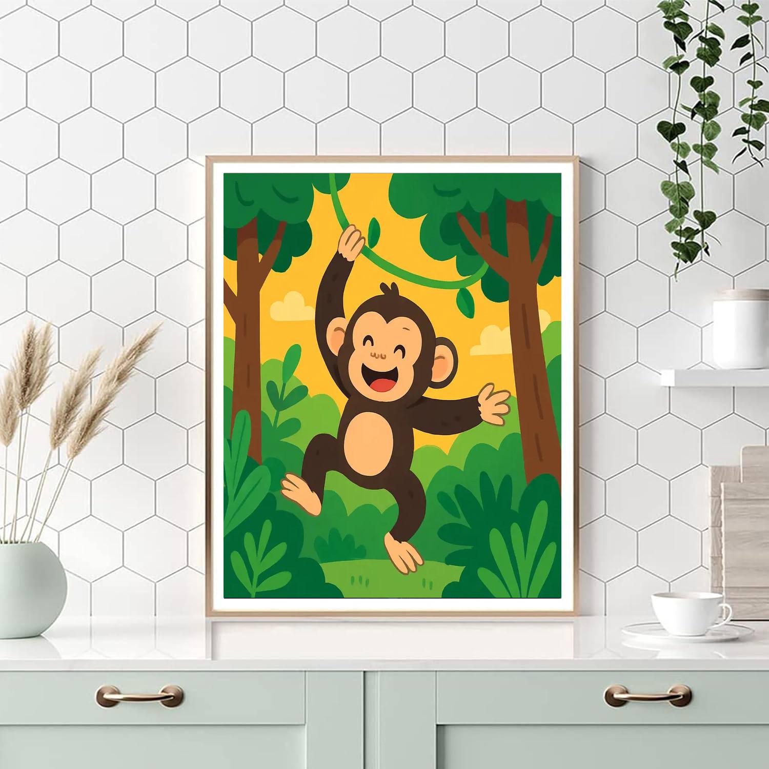 Gleeful Chimpanzee DIY Paint By Numbers