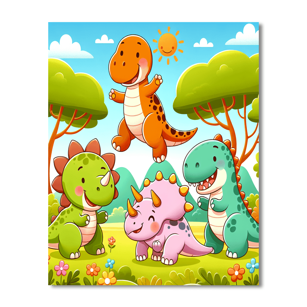 Doodle Dinosaur Land Paint By Number