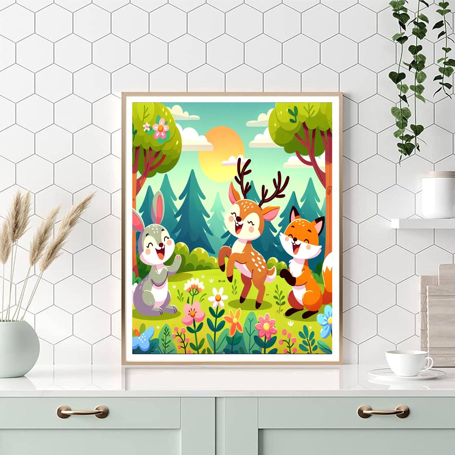 Fantastic Friends Of The Forest Number Painting