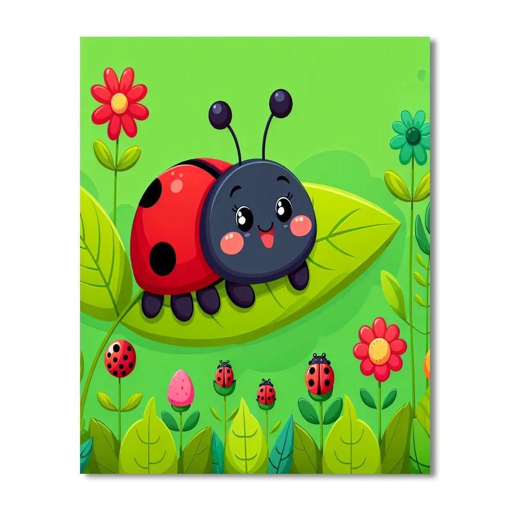 Bright Ladybugs Paint By Numbers Art