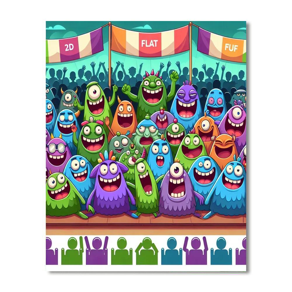 Funky Monster Parade Paint By Number