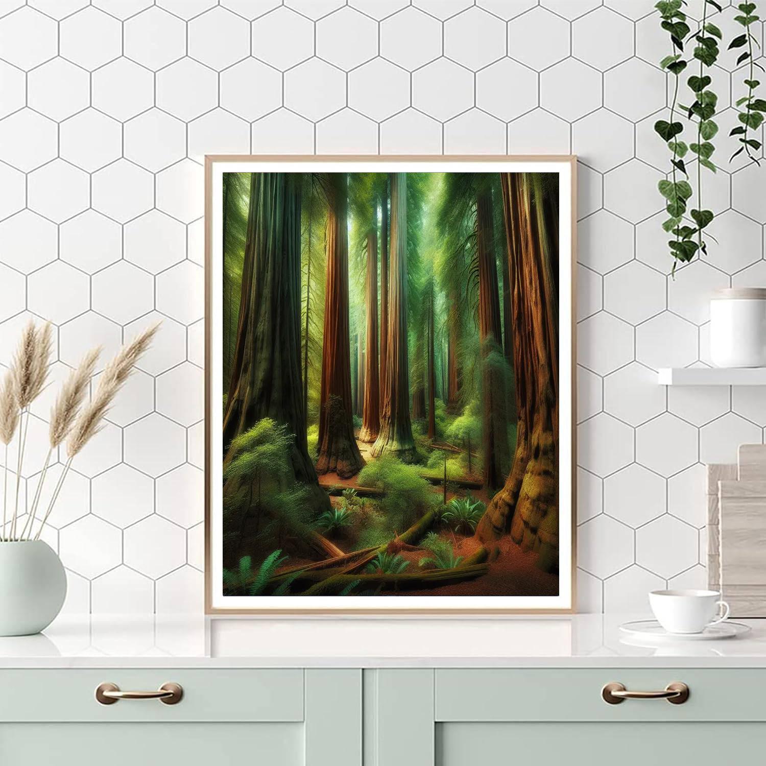 Forest Of Giant Redwoods Paint By Color