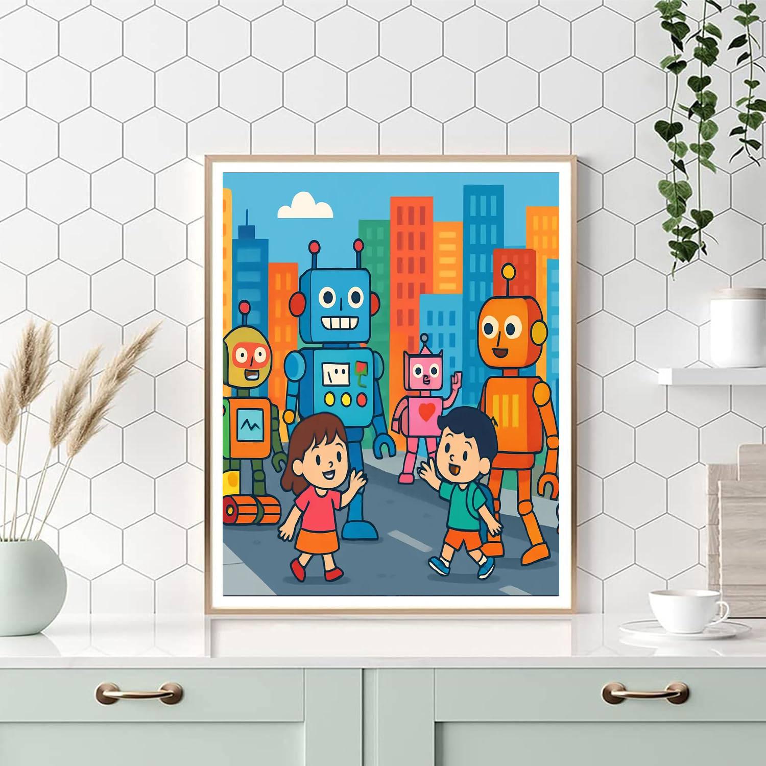 Robot City Explorers Paint By Number