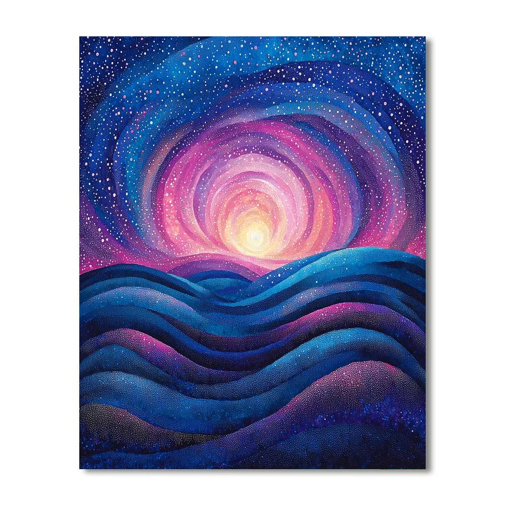 Georges Seurat Inspired Galactic Dawn Chorus  Painting Number Kit