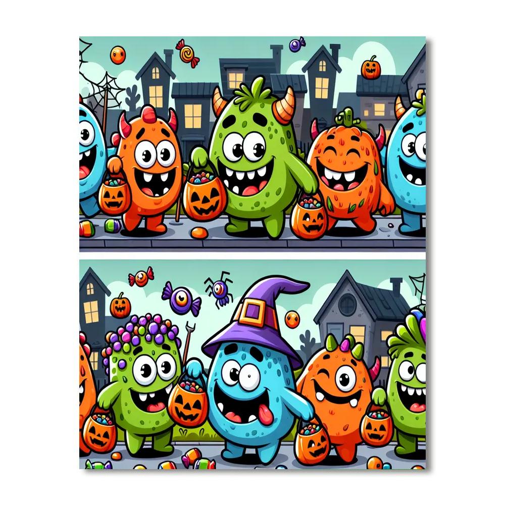 Jolly Halloween Monsters Numbered Painting Kits