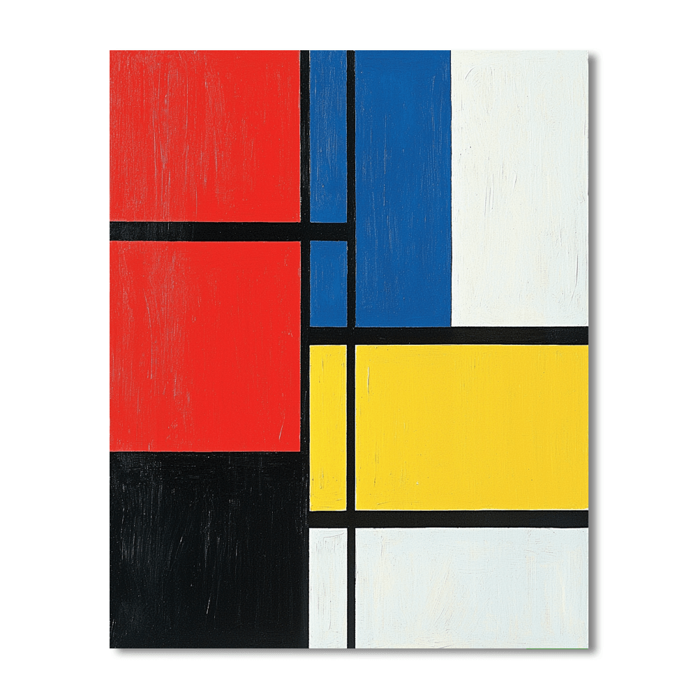 Piet Mondrian Inspired Abstract Geometric Dreamscape  Paint By Numbers Kits