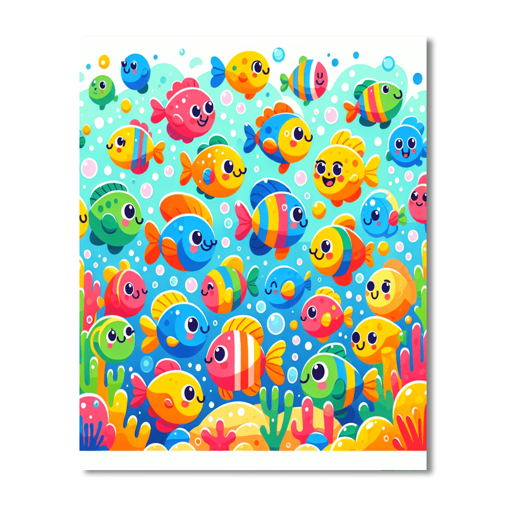 Rainbow Fishy Friends Paint By Numbers
