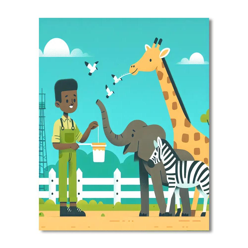 Zookeeper's Day Out DIY Paint By Numbers