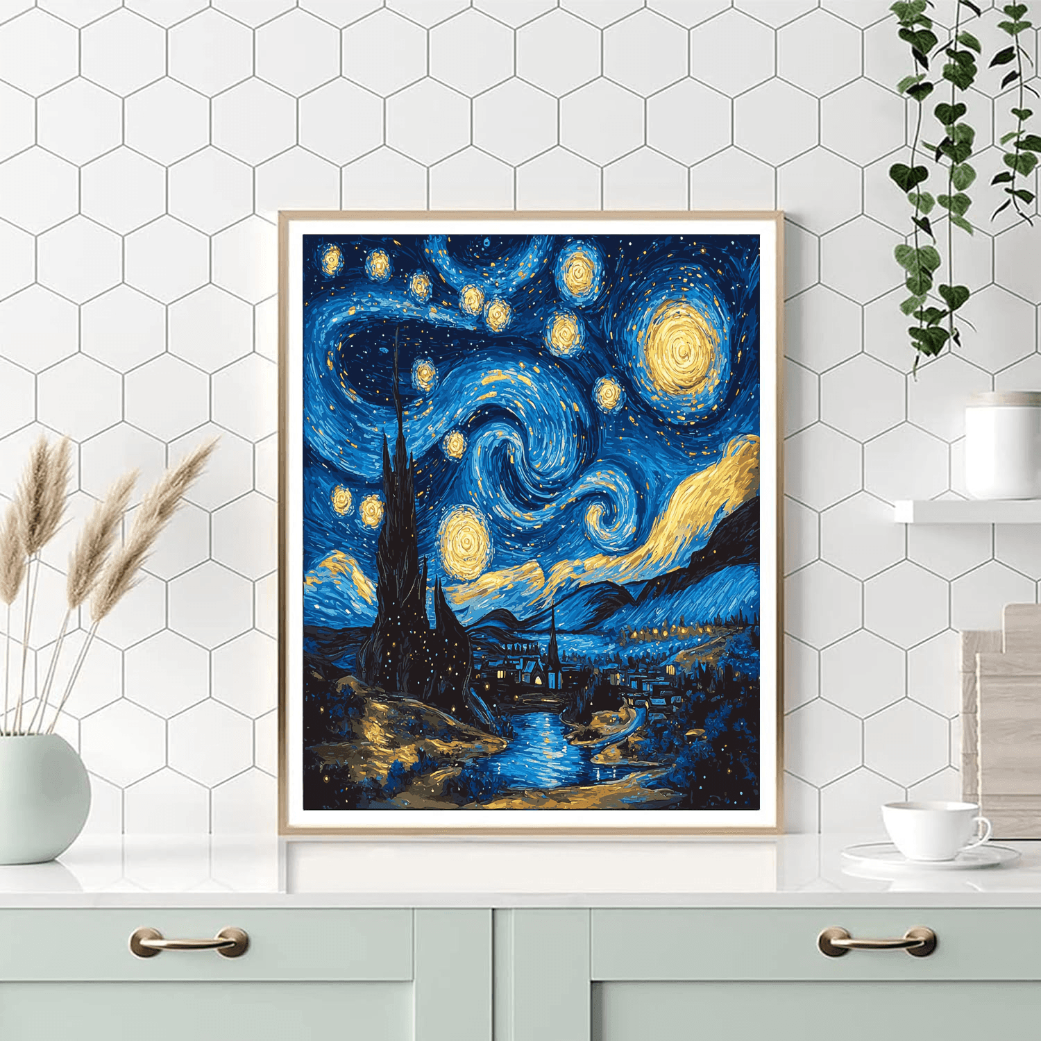 Vincent Van Gogh Inspired Galactic Vortex  Painting By Numbers Kit