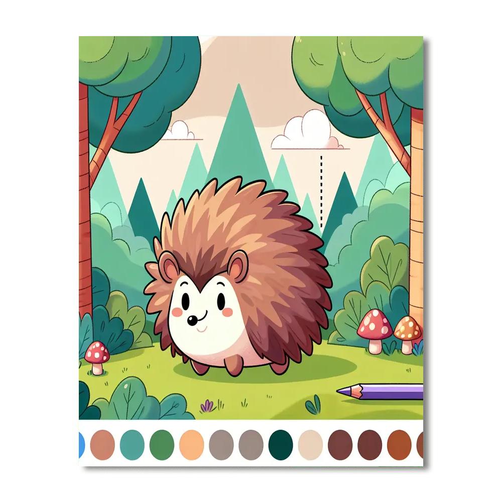 Happy Hedgehog Hideout Number Painting