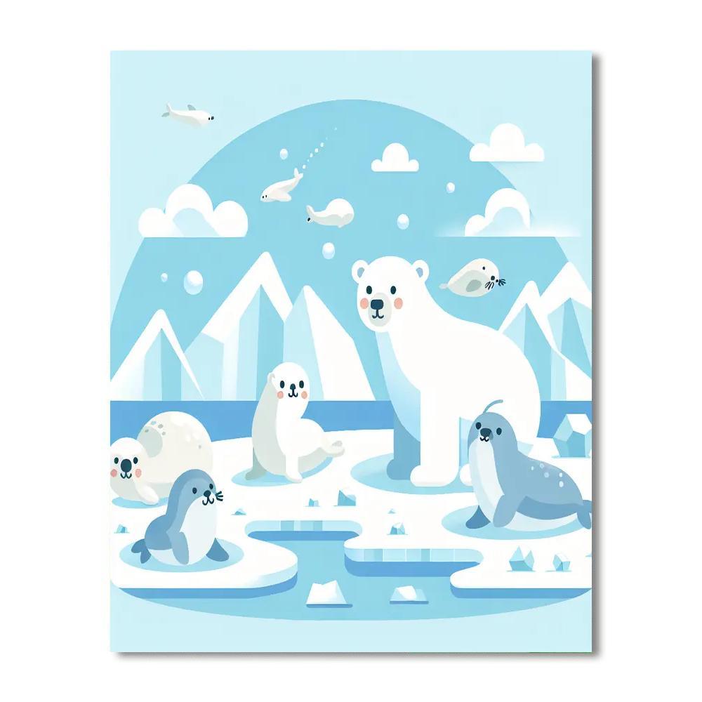 Arctic Wildlife Wonders Number Painting