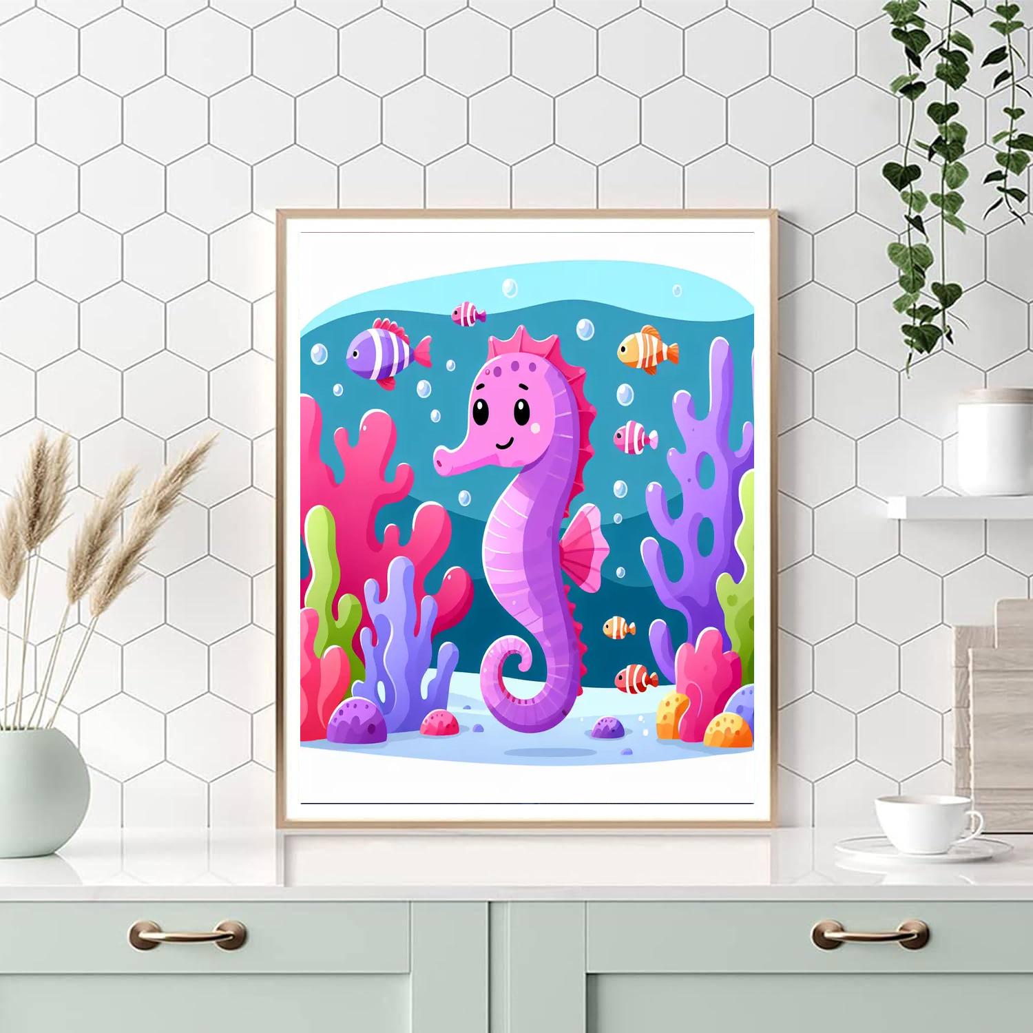 Curious Seahorse Paint By Number