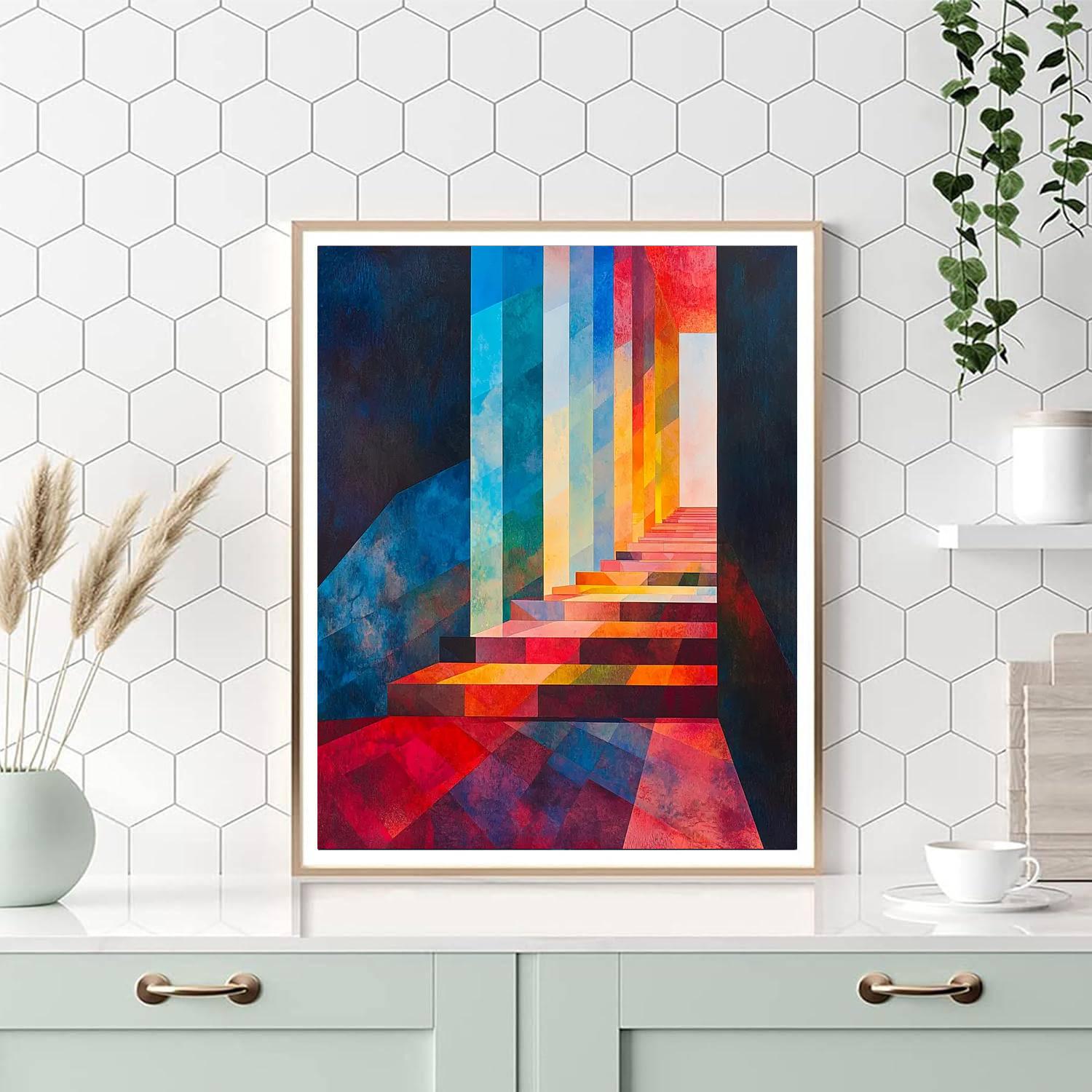 Michelangelo Inspired Prismatic Echoes  Painting Number Kit