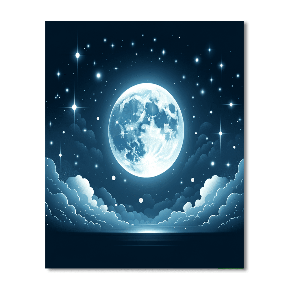 Moonlit Starscape Paint By Numbers Art