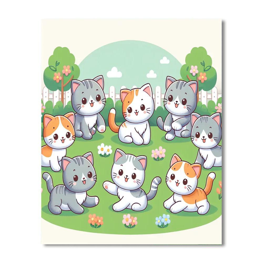 Playful Kittens Caper Paint By Color