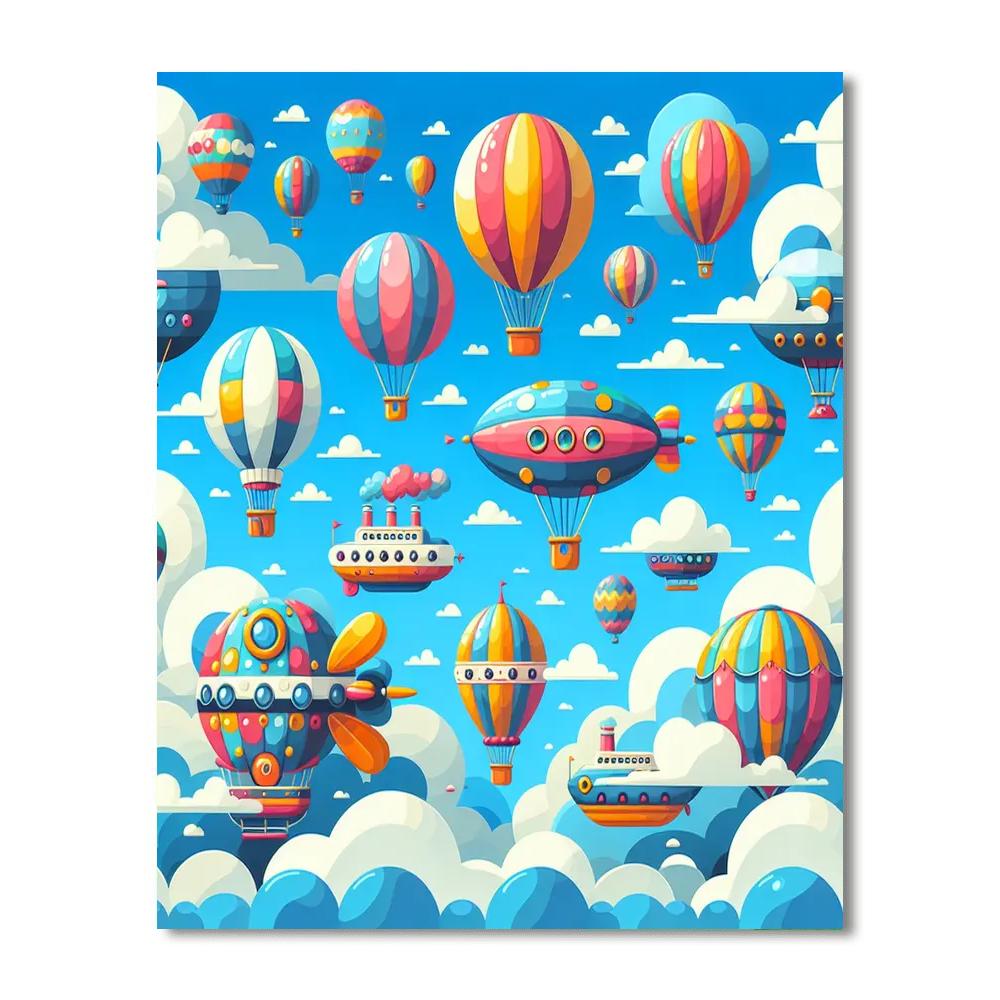 Daring Adventure In The Sky Number Painting