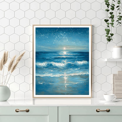 Claude Monet Inspired Starlit Ocean  Paint By Numbers Art