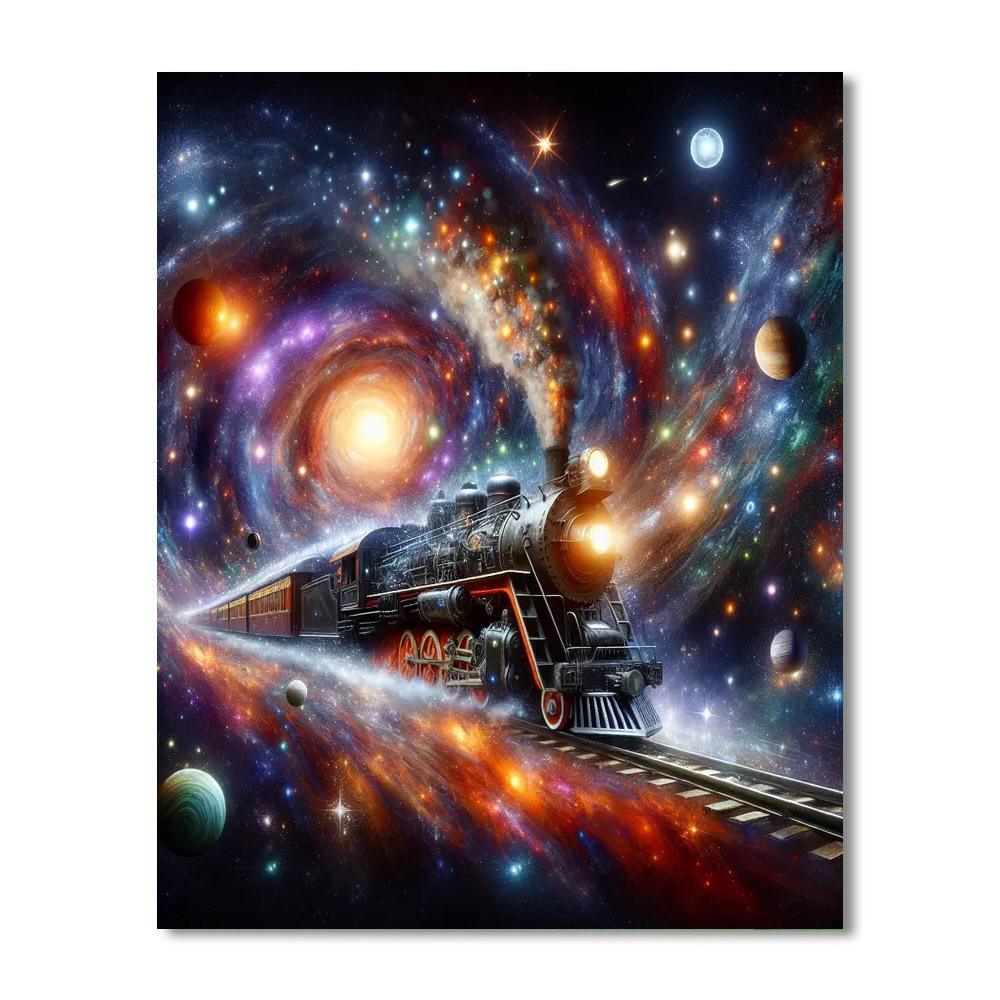 Galactic Train Ride Adventure Painting By Numbers Kit