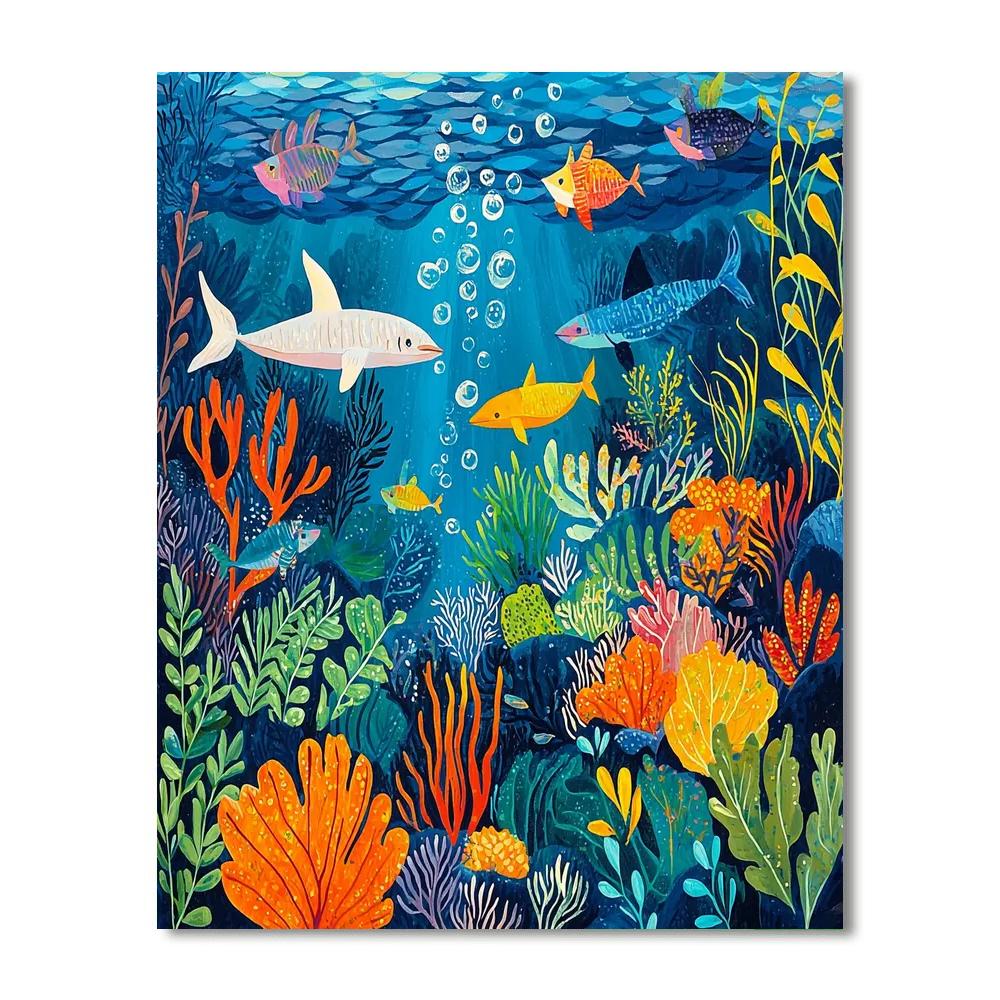 Henri Rousseau Inspired Ocean's Abundance  Paint By Numbers