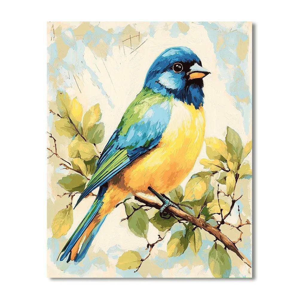 Leonardo Da Vinci Inspired Feathered Beauty  Number Painting