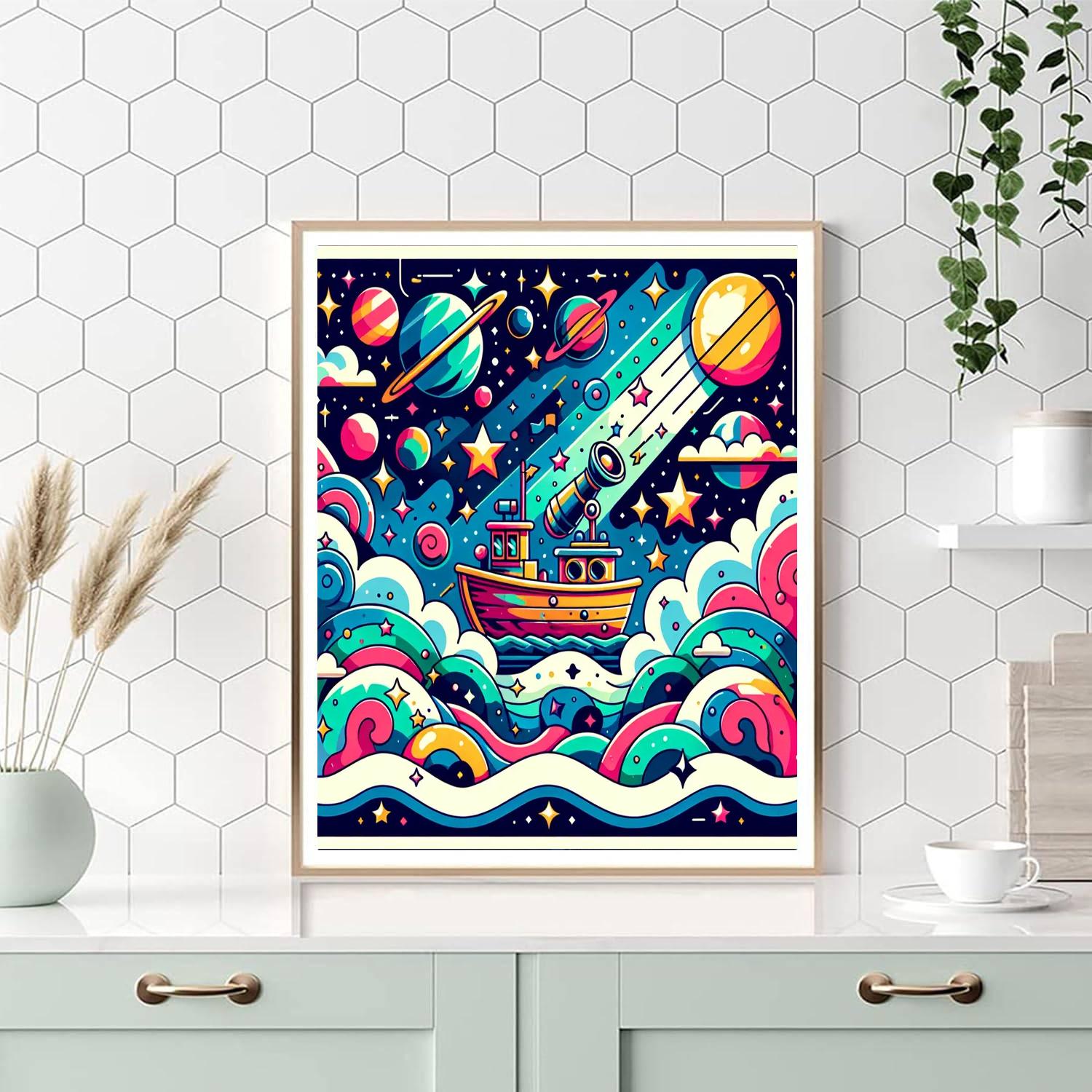 Celestial Sailing Journey Paint By Numbers Art