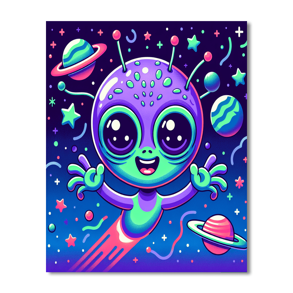 Adventurous Alien Painting Number Kit
