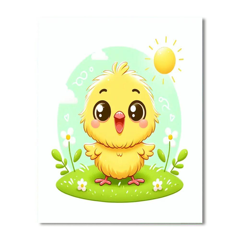 Adorable Baby Chick Number Painting