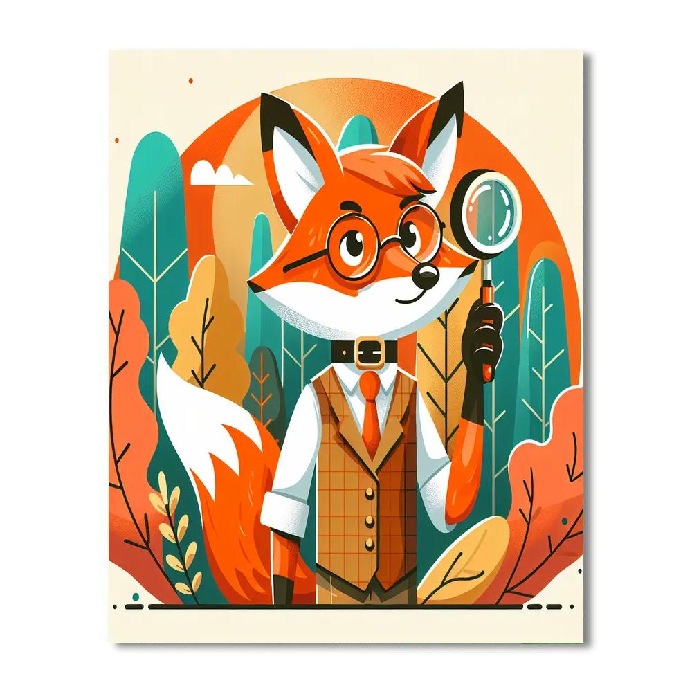 Explorer Fox Number Painting