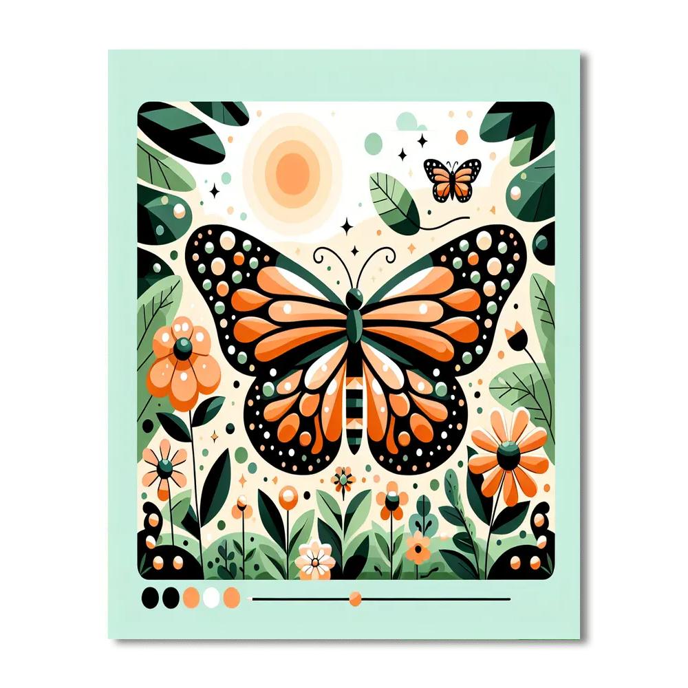 Mighty Monarch Butterfly Numbered Painting Kits