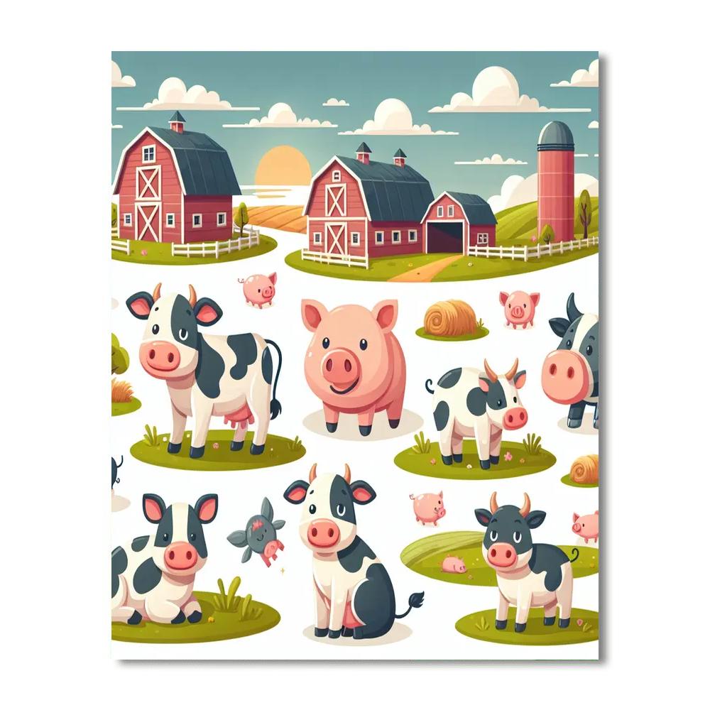Festive Farmyard Numbered Painting Kits