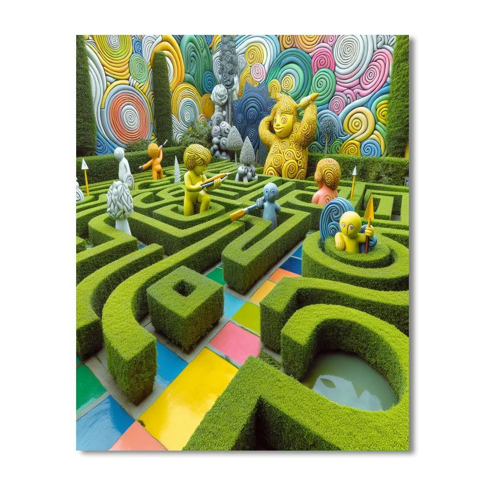 Intriguing Labyrinth Garden Painting Number Kit