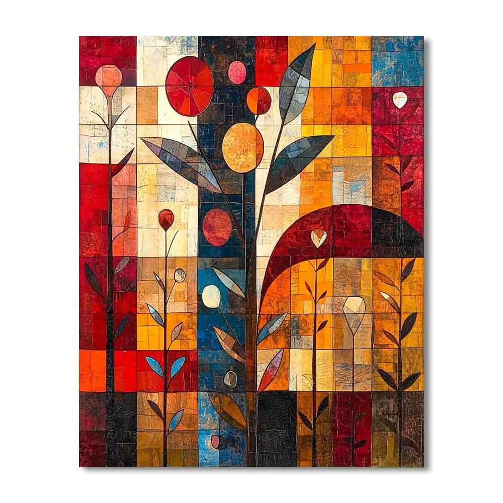 Paul Klee Inspired Symbolic Connections  Number Painting