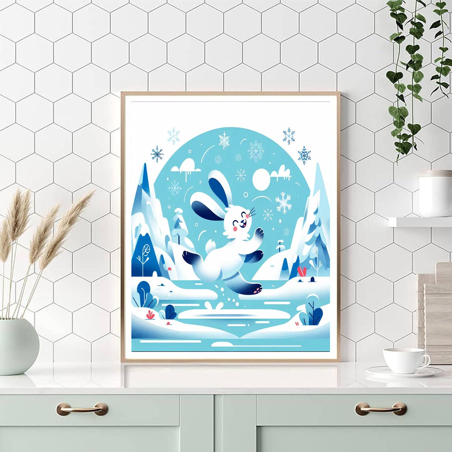 Arctic Hare's Snowy Day Numbered Painting Kits