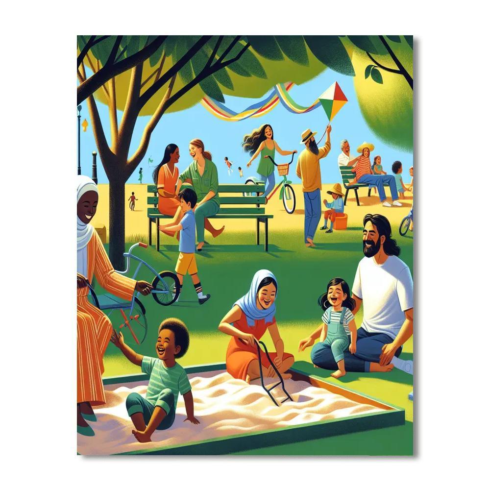 Playful Park Afternoon Painting Number Kit