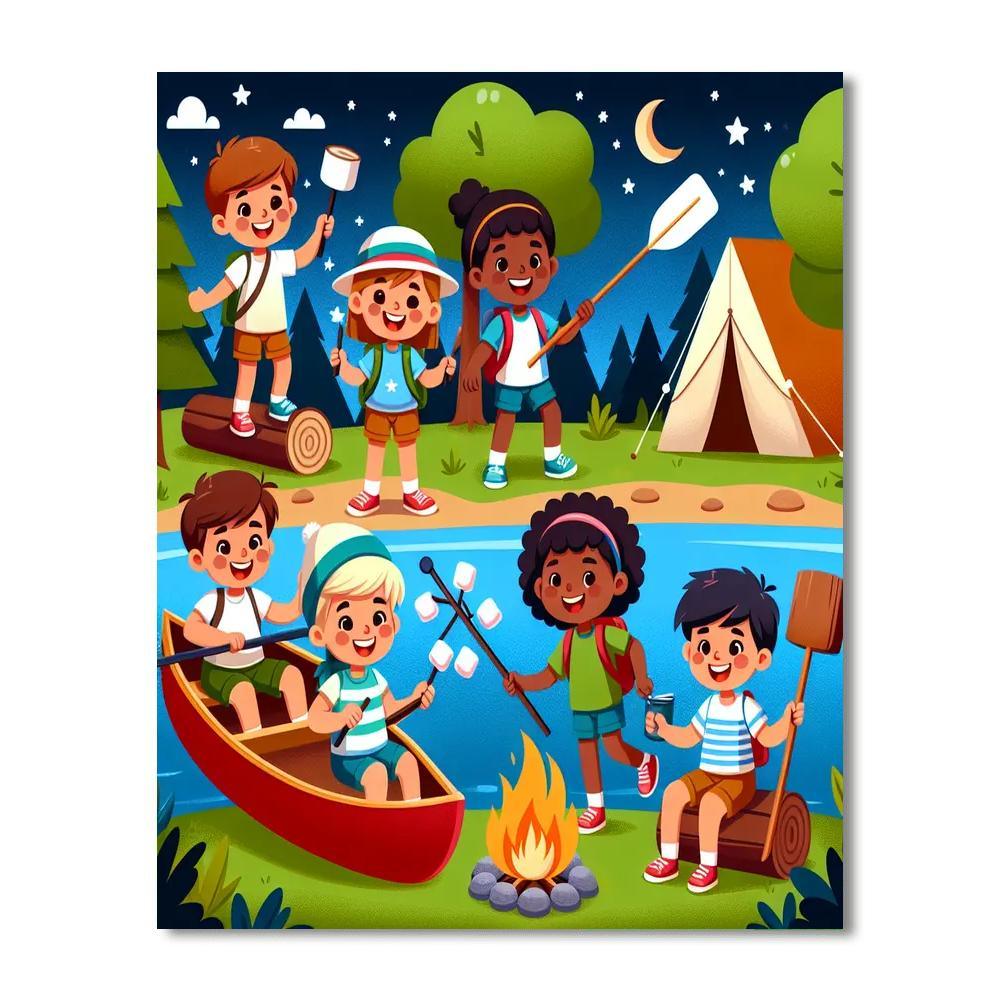 Playful Summer Camp Paint By Number