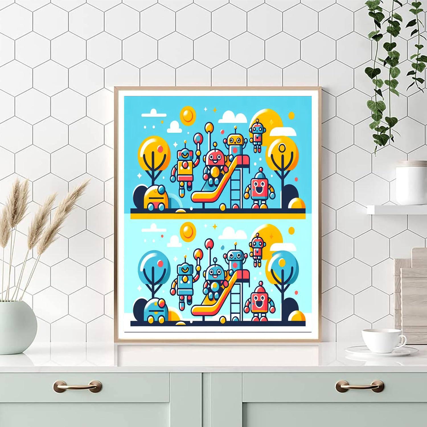Funky Robot Playground Painting By Numbers Kit