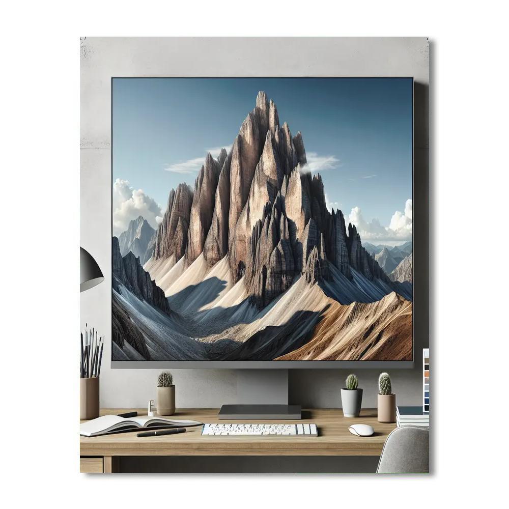 Dramatic Mountain Peak Painting Number Kit