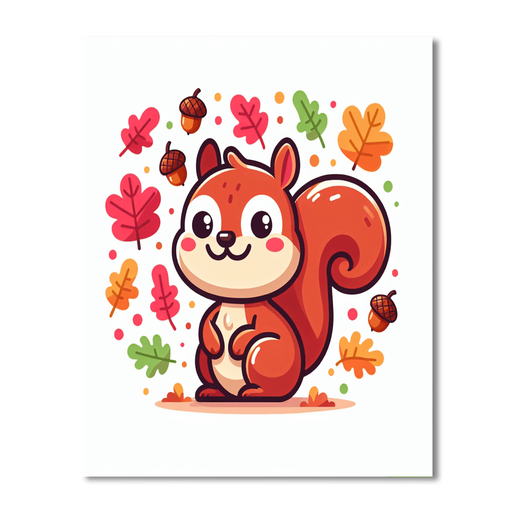 Naughty Squirrel Number Painting