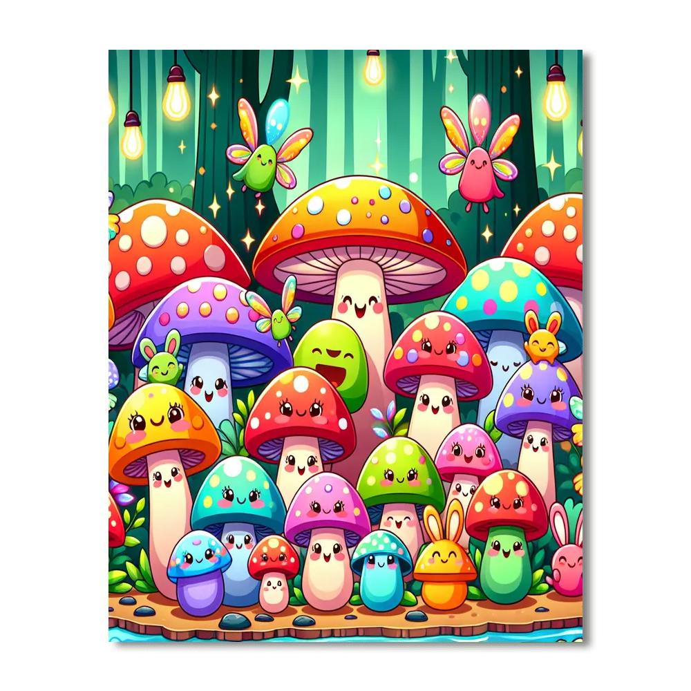 Magical Mushroom Adventure Paint By Numbers Art