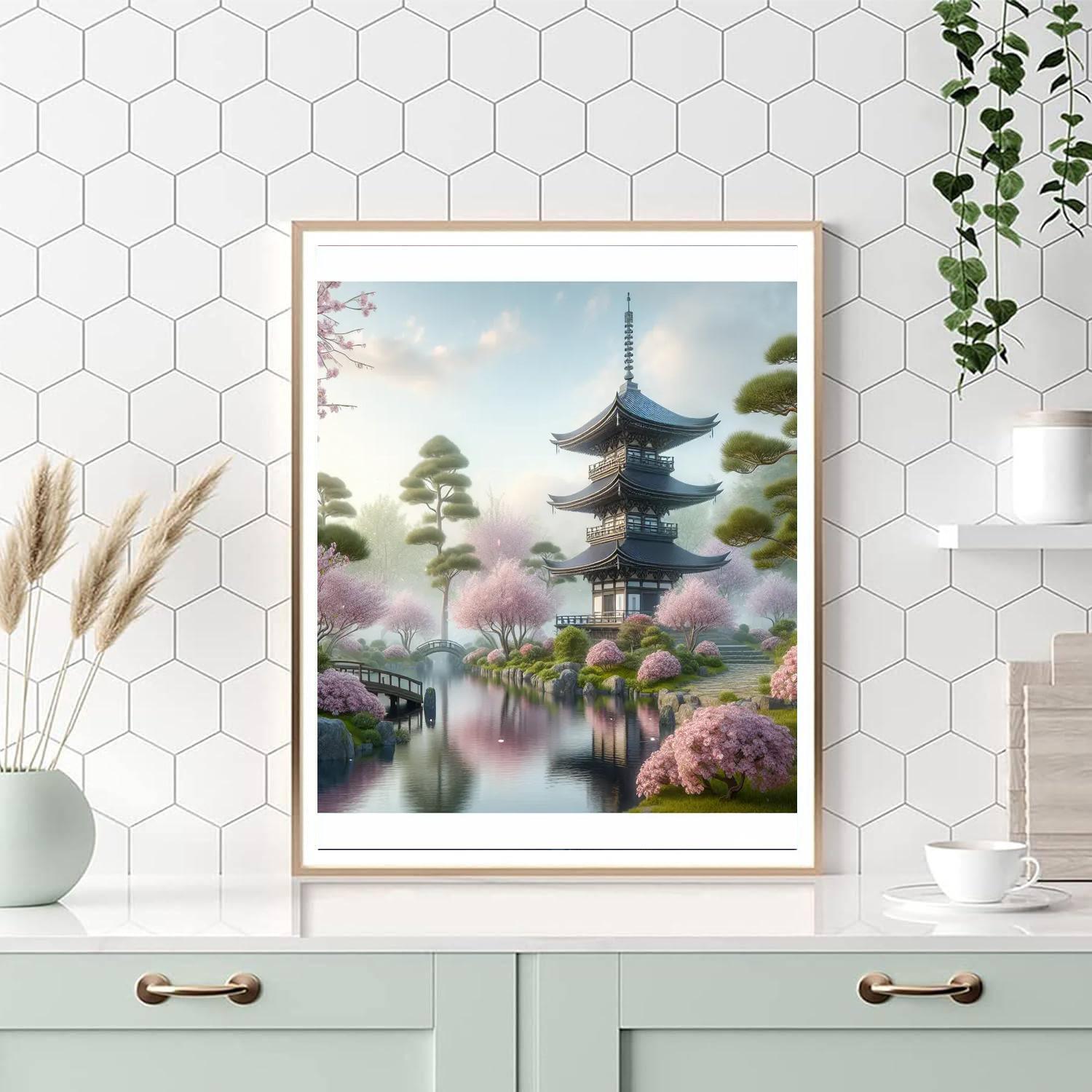 Mystical Japanese Pagoda Painting By Numbers Kit