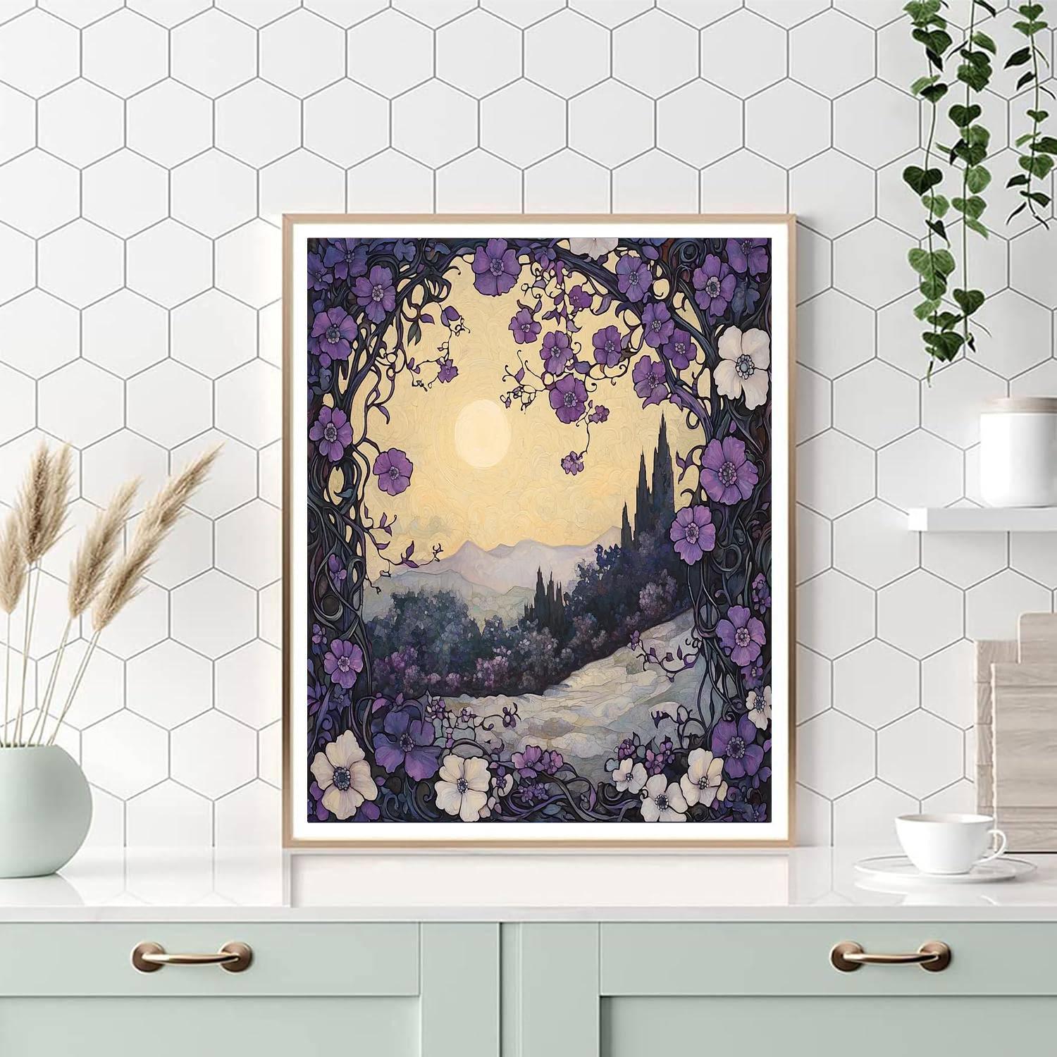 Alphonse Mucha Inspired Twilight Flora  Numbered Painting Kits